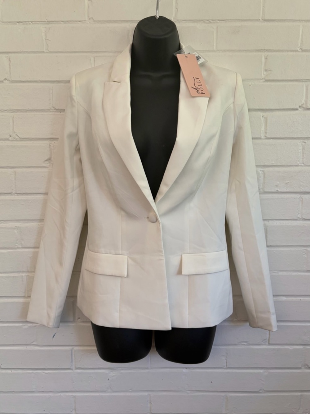 Oh Polly Hailey Fitted Blazer in White, SZโ 0 NWT